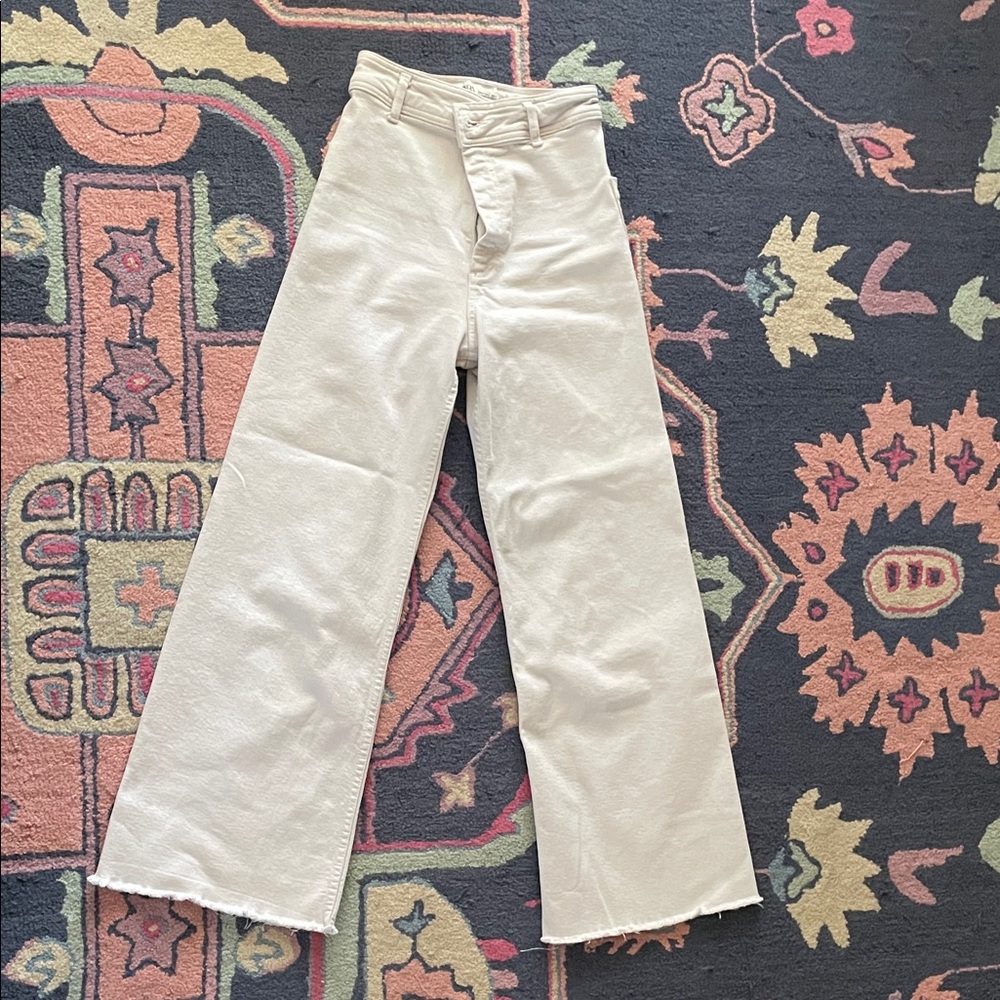 Zara The Marine Straight - Women's Off-White Wide-Leg Jeans
